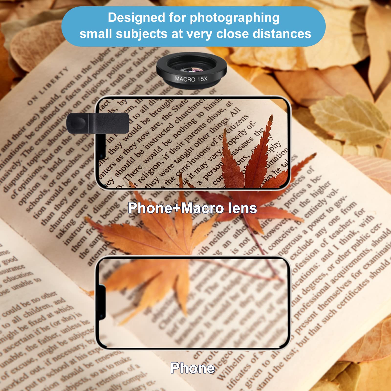 Mocalaca Phone Camera Lens (11 Lenses) Phone Lens Kit, Clip On Fisheye/Macro/Wide Angle Lens Attachment With Travel Case For Iph